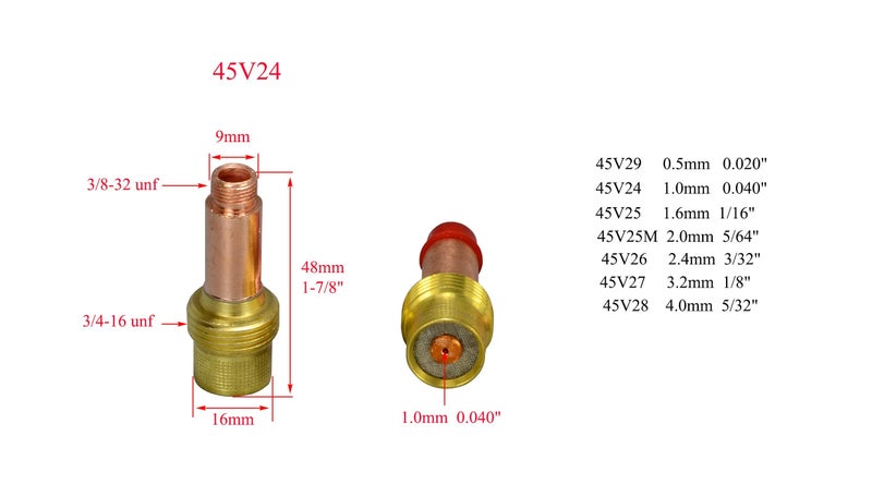 RIVERWELD TIG Gas Lens Collet Bodies 45V 10N Alumina Nozzle Ceramic Cups 10N 54N Large Diameter TIG Back caps 57Y series Assort size Kit Fit QQ300 PTA DB SR WP 17 18 26 TIG Welding Torch 51pcs - Image 5